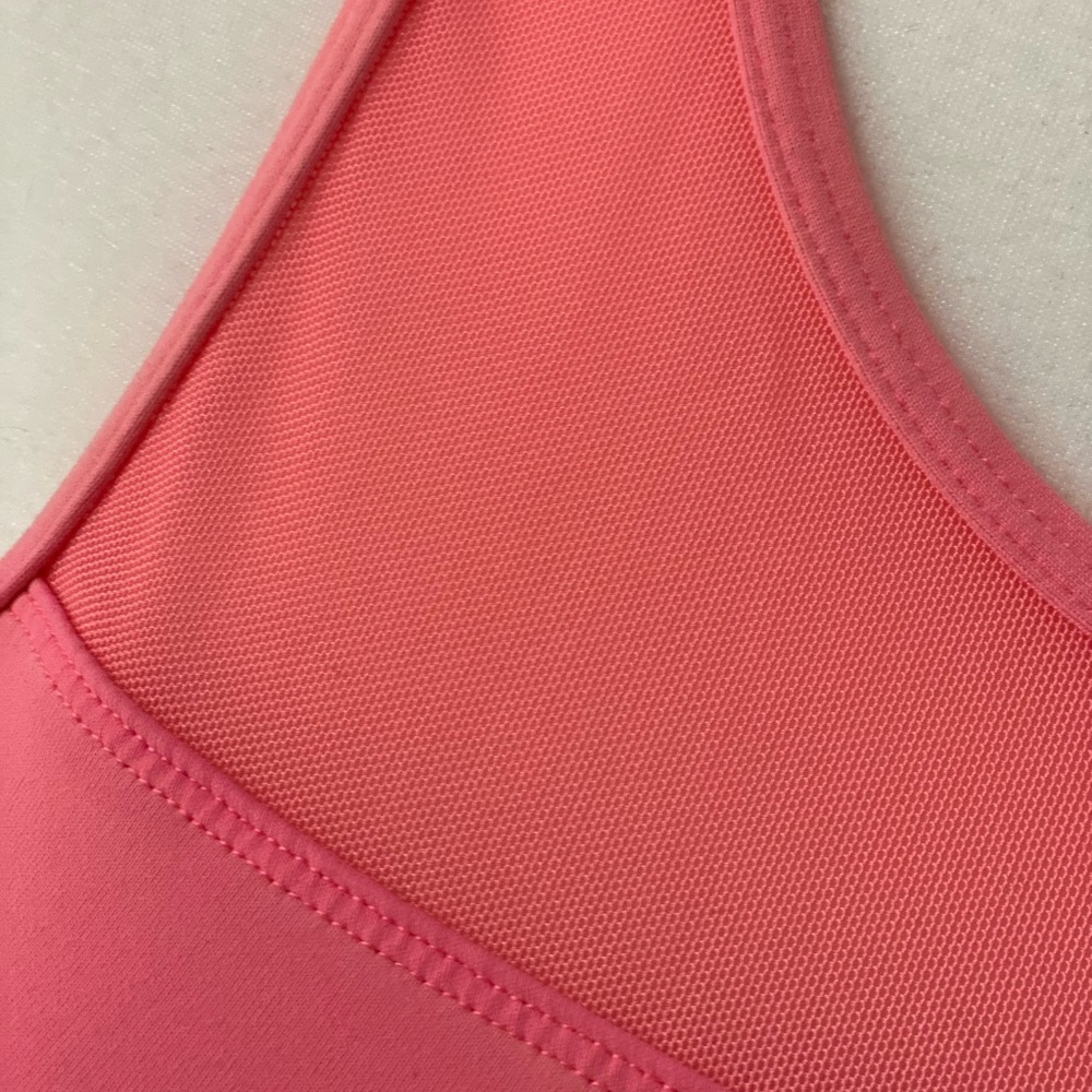 Zyia Hot Pink Coral High Neck Zip Back All-Star Women's Sports Bra Size Large - Picture 4 of 7